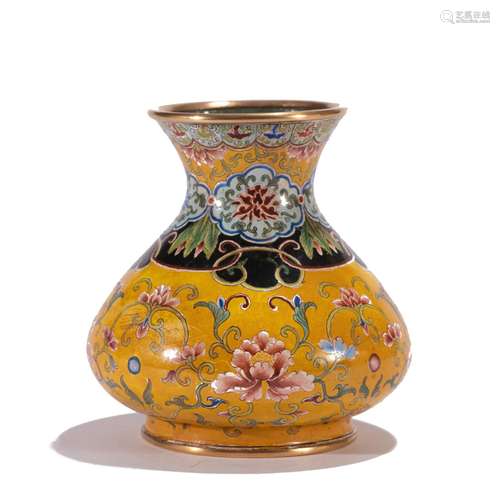 A CLOISONNE ENAMEL VASE