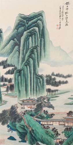 A CHINESE PAINTING OF MOUNTAINS LANDSCAPE