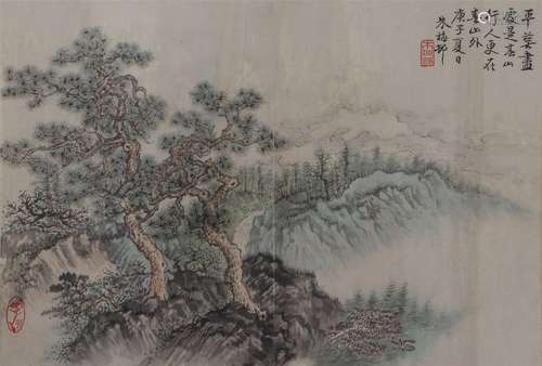 A CHINESE PAINTING OF PINE TREES