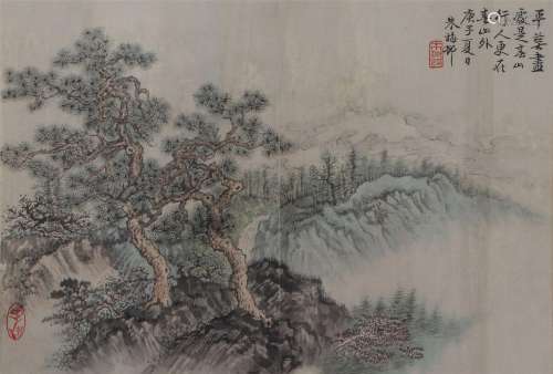 A CHINESE PAINTING OF PINE TREES