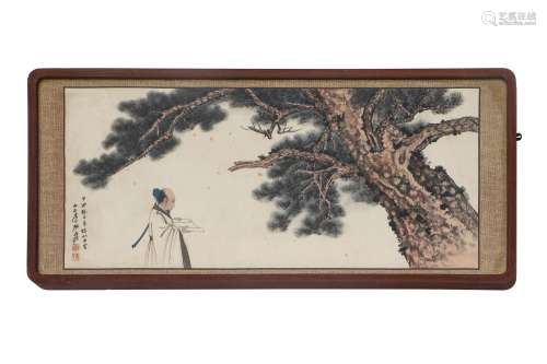 A CHINESE PAINTING OF FIGURE UNDER PINE TREE