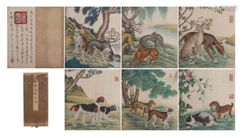 A CHINESE ALBUM PAINTING OF DOGS