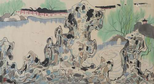 A CHINESE PAINTING OF COURTYARD