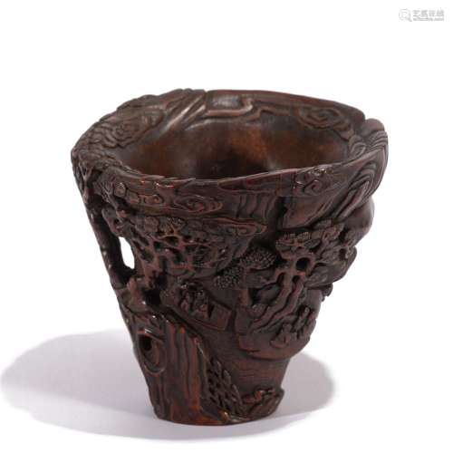 A CARVED BAMBOO CUP
