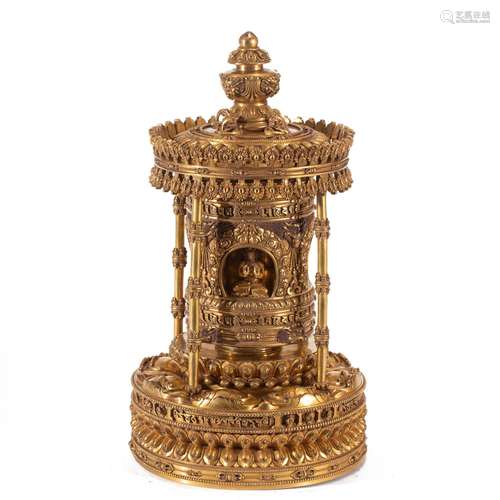 A GILT BRONZE BUDDHIST NICHE