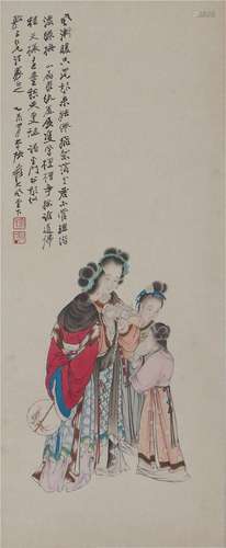 A CHINESE PAINTING OF FIGURE STORY