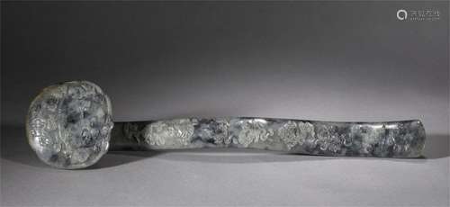 A CARVED JADE RUYI SCEPTRE