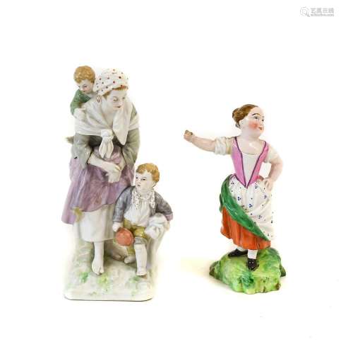 A Berlin Porcelain Figure Group, of a mother and her two chi...