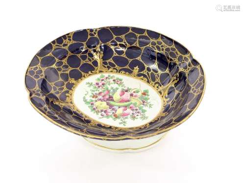 A Worcester Porcelain Footed Dish, circa 1770, painted in co...