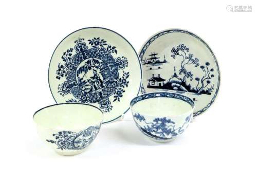 A Christians Liverpool Porcelain Teabowl and Saucer, circa 1...
