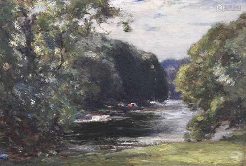 Owen Bowen ROI, PRCam A (1873-1967) The River Wharfe at Wood...