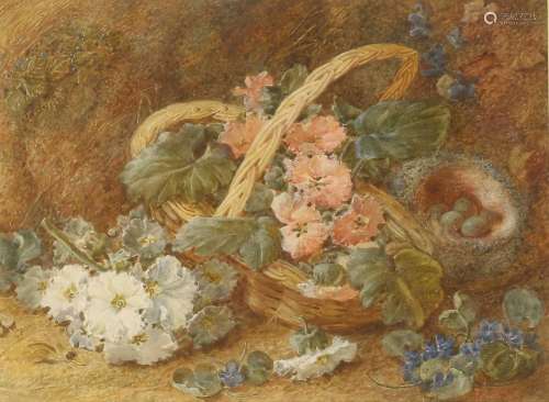 Vincent Clare (1855-1930)Still life of with a basket of Spri...