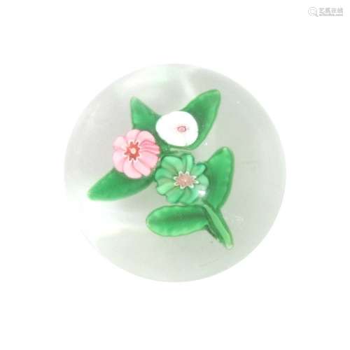 A Clichy Miniature Paperweight With Spray of Flowers, circa ...
