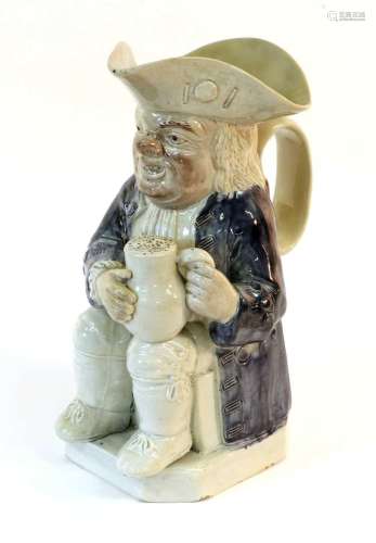 A Ralph Wood Type Pearlware Toby Jug, circa 1800, of typical...