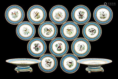 A Minton Porcelain Dessert Service, late 19th Century, with ...