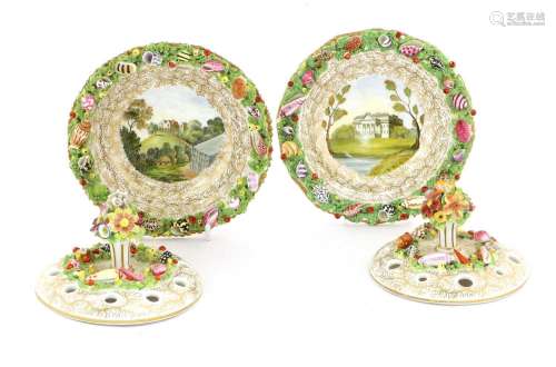 A Pair of Chamberlain Worcester Porcelain Potpourri Dishes a...