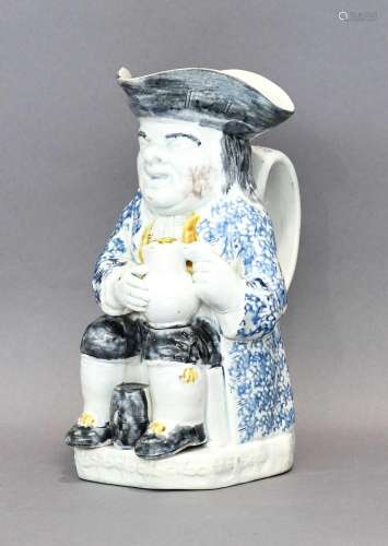 A Pearlware Toby Jug on Collier Type Base, circa 1800, model...