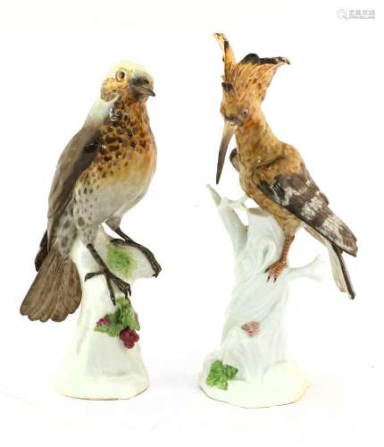 A Vienna Porcelain Model of a Hoopoe, late 19th century, aft...
