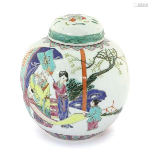 A Chinese Porcelain Ginger Jar and Cover, 19th century, pain...