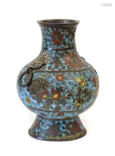 A Chinese Cloisonne Enamel Vase, in Ming style, of baluster ...