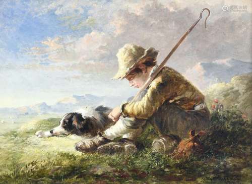 *BatemanYoung Shepherd and his attendant dog at rest in a mo...