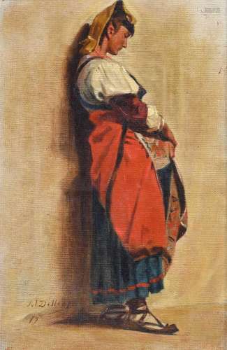Attributed to Julien Dillens (1849-1904) Belgian Portrait of...