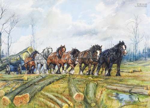 DM & EM Alderson (20th century)A team of horses hauling ...
