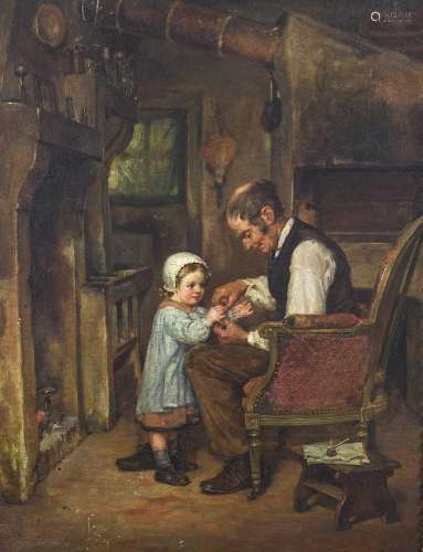 Henry Bacon (19th century)Father and daughter in an interior...