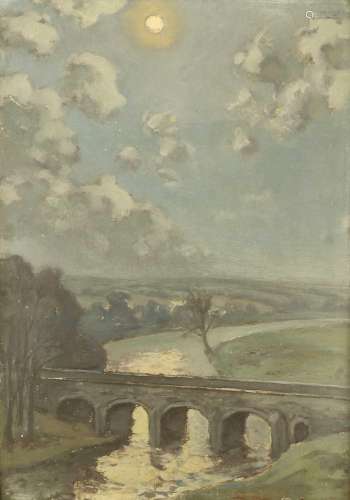 Hurst Balmford (1871-1950)Grassington Bridge by MoonlightWit...