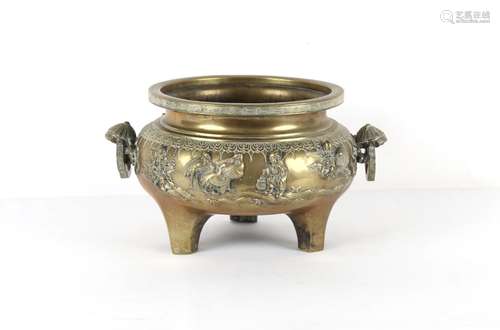 Property of a lady - a large Japanese bronze tripod censer, ...