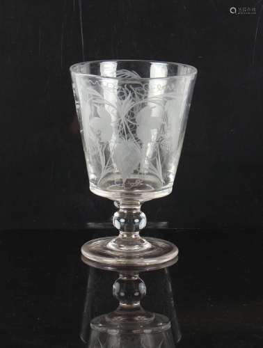 Property of a lady - a large mid 19th century engraved glass...