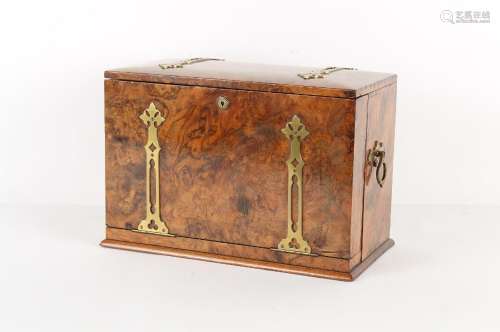 Property of a lady - a Victorian burr walnut stationery box ...