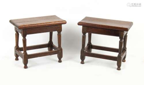 Property of a gentleman - a pair of oak joint stools, each 2...