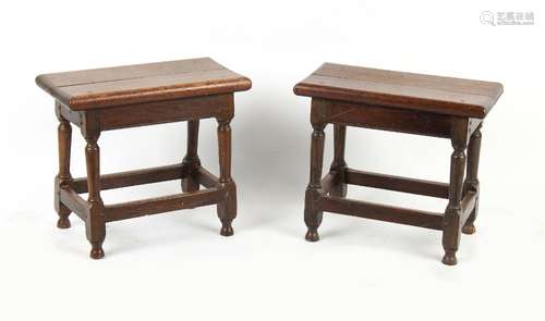 Property of a gentleman - a pair of oak joint stools, each 2...