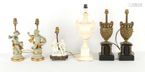 Property of a gentleman - a group of six table lamps includi...