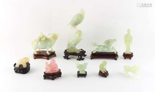 Property of a gentleman - a group of nine Chinese hardstone ...