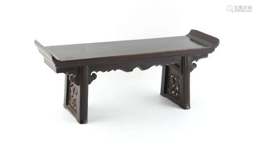 A Chinese lacquered wood scholars table or miniature altar t...