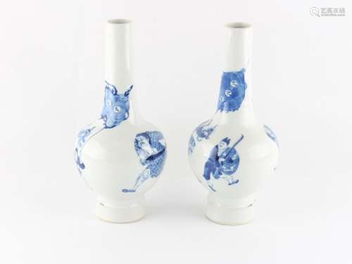 Property of a deceased estate - a pair of Chinese blue &...