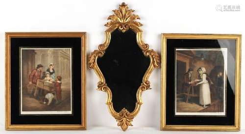 Property of a deceased estate - a modern carved giltwood fra...