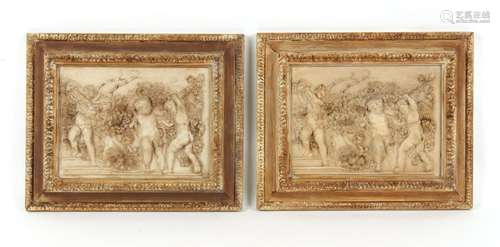 Property of a lady - a pair of reconstituted marble relief p...