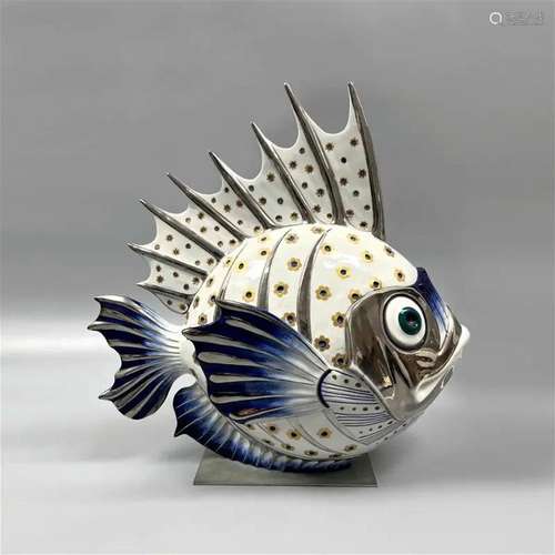 A CERAMIC FANTASY FISH. Italy, 1970s