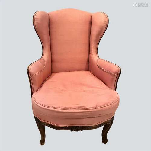 American pink wingback chair