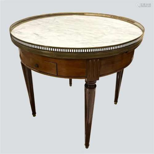 Marble Top French Louis XVI style Bouillotte Table 19th cent...