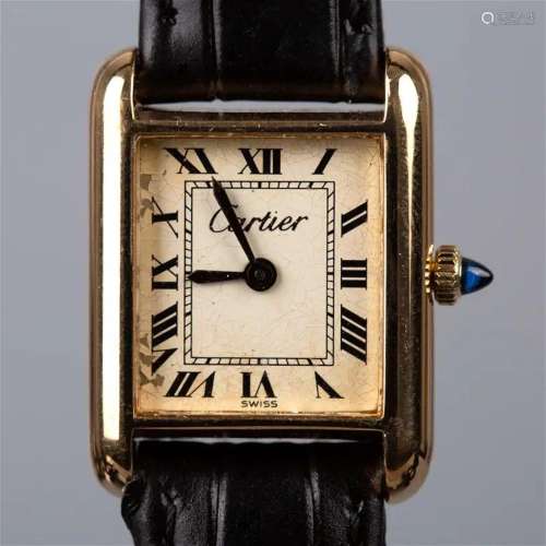 Cartier mechanical watch made of silver