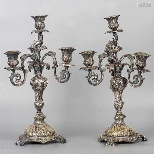 Pair of Antique Norblin & Co GALW Warszawa Metal Victori...