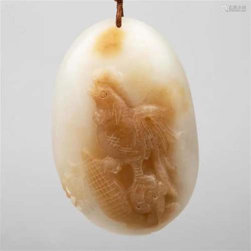 White jade carving XIONG JI PO XIAO