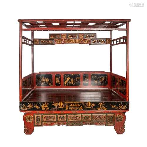 A Finely-engraved Bed, late Qing dynasty/Republic Period of ...