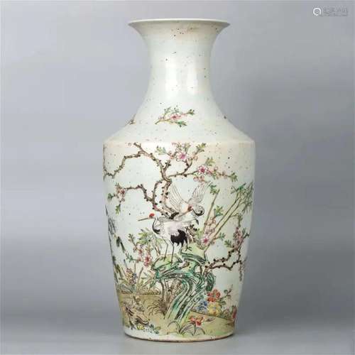 Flower, bird and poetry vase, 20th century