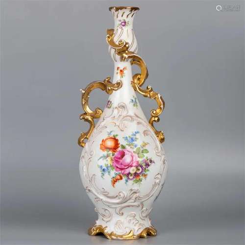 Meissen Porcelain Hand Painted Vase