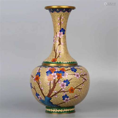 Cloisonne vase with long neck